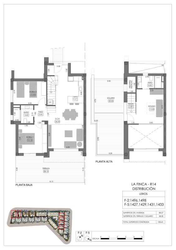 Nowa nieruchomość Residencial Mar Egeo - Leros, Leros plus, Jarcia w Algorfa plan 1