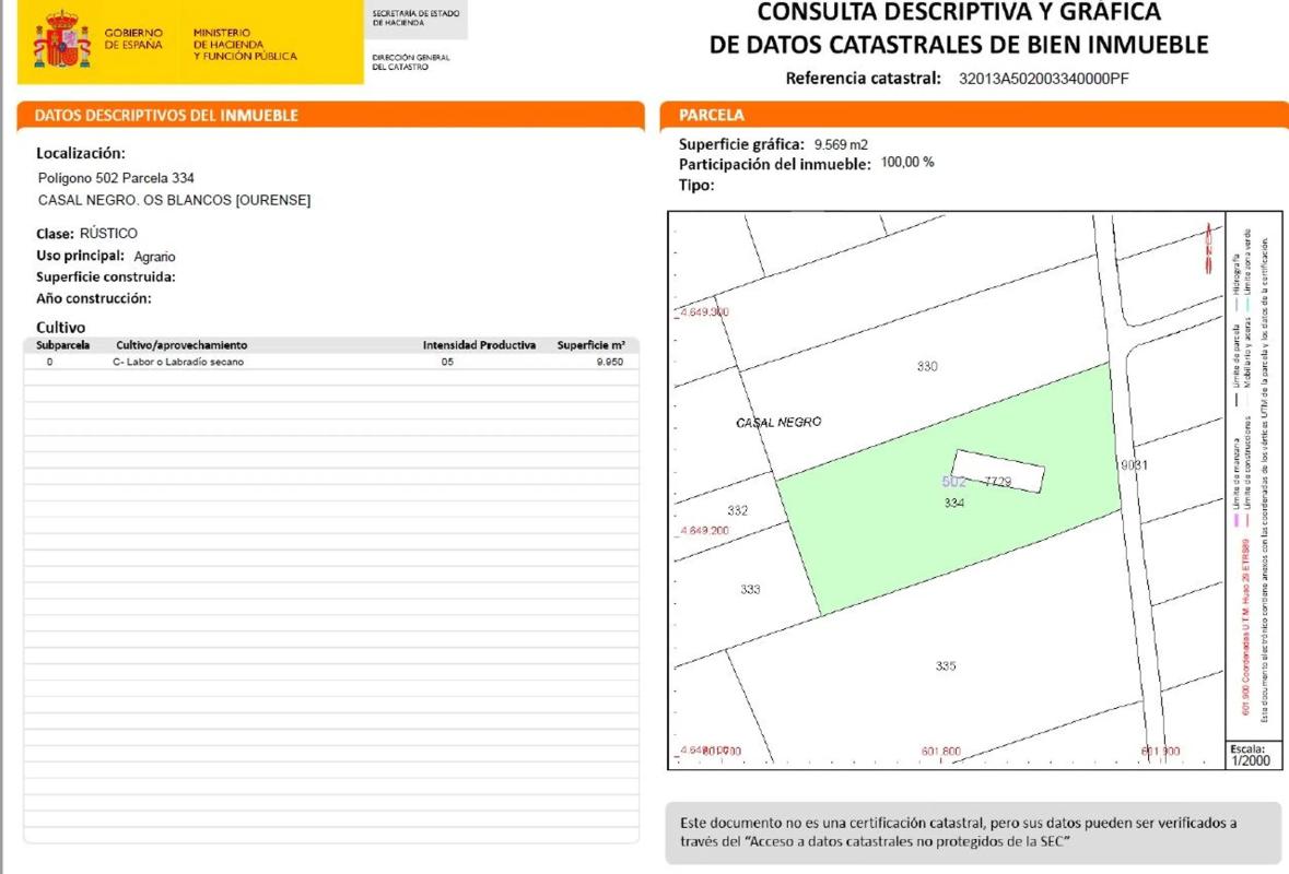 Terreno en venta en Blancos (Os), Ourense photo 1