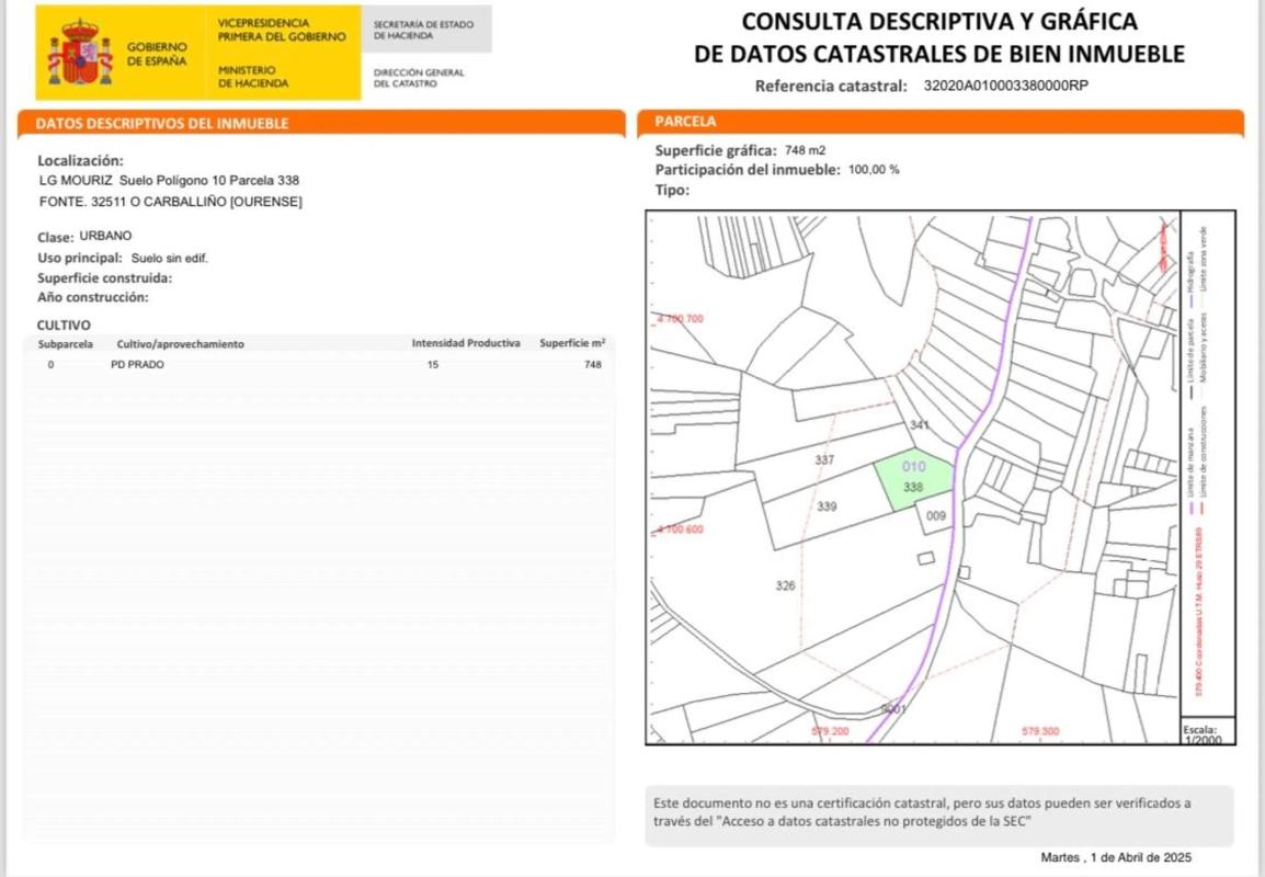 Terreno en venta en O Carballiño, Ourense photo 4