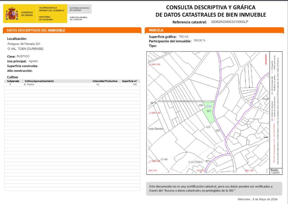 Terreno en venta en Toén, Ourense photo 1