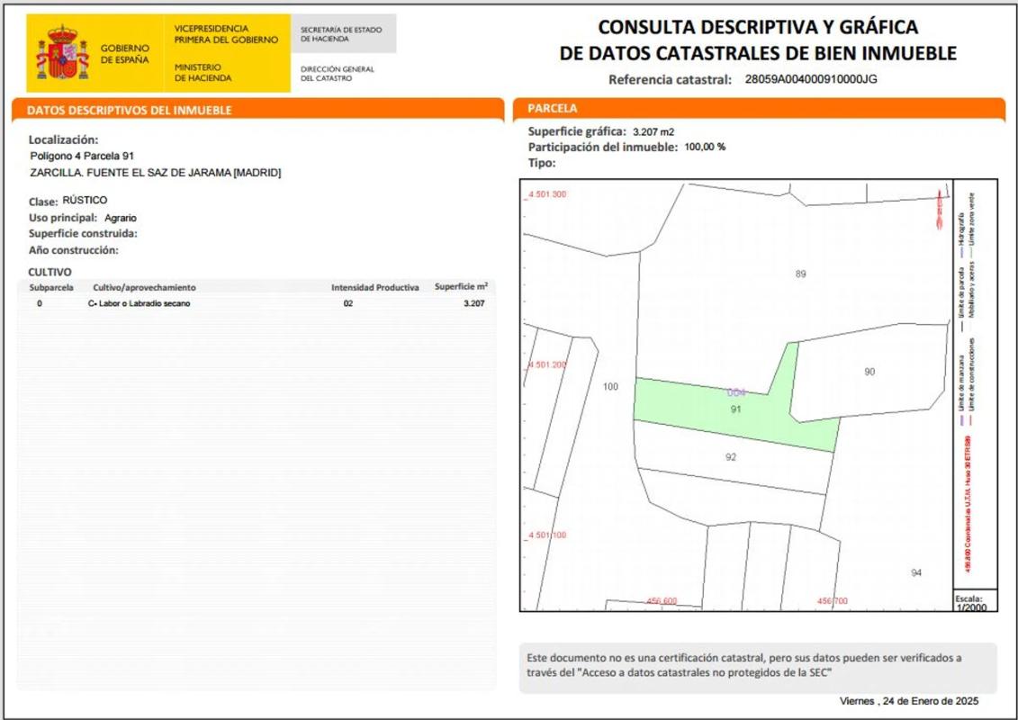 Участок земли на продажу в Фуэнтэ эль Сас де Харама, Мадрид photo 1