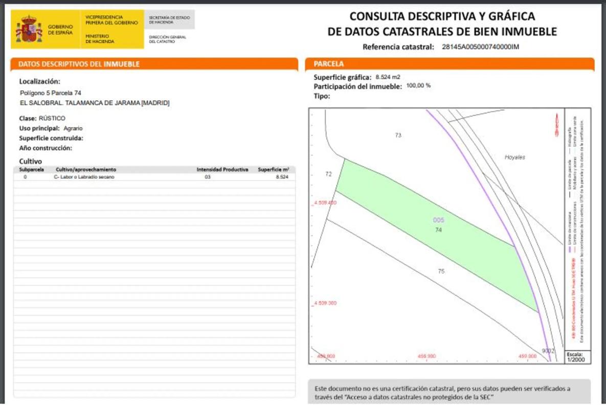 Terreno en venta en Talamanca de Jarama, Madrid photo 1
