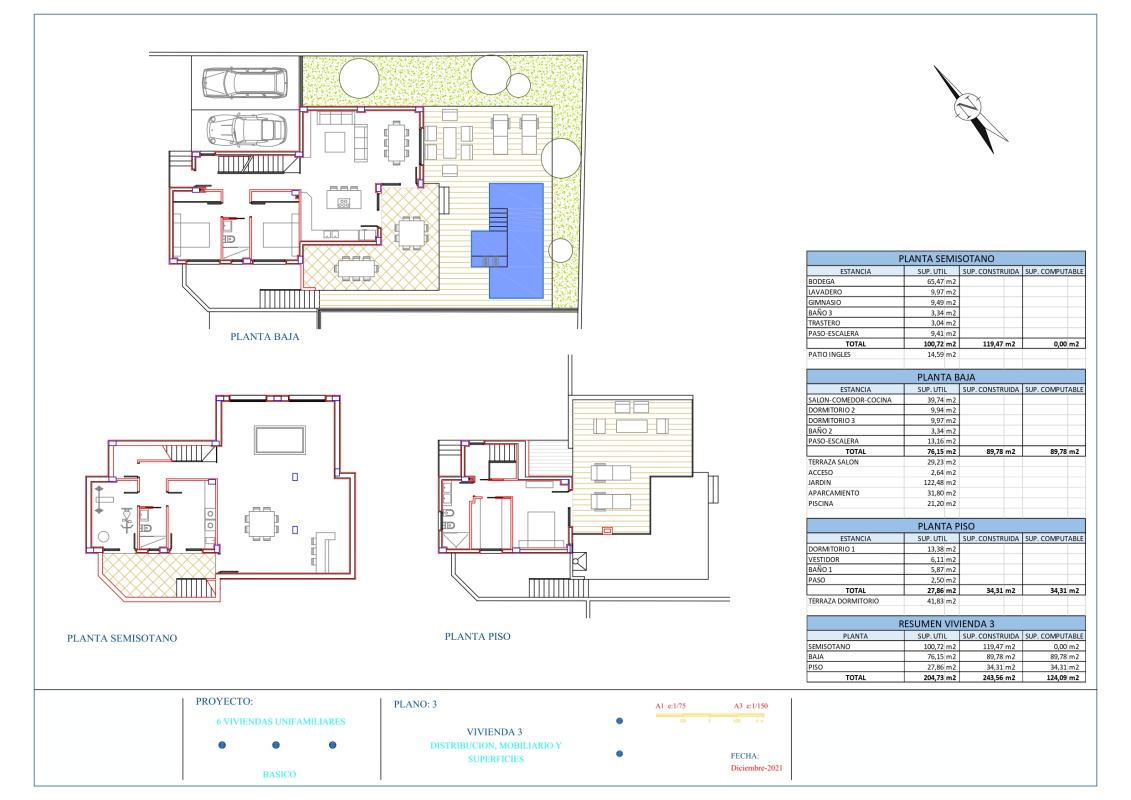 Obra nueva Stella Font Villas en San Juan de Alicante (Revista) plan 1