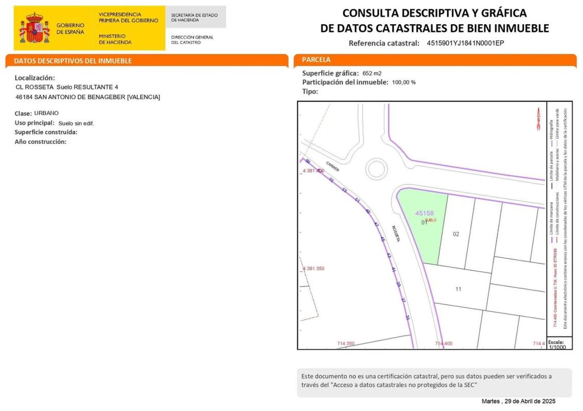 Terreno en venta en San Antonio de Benagéber, Valencia photo 2