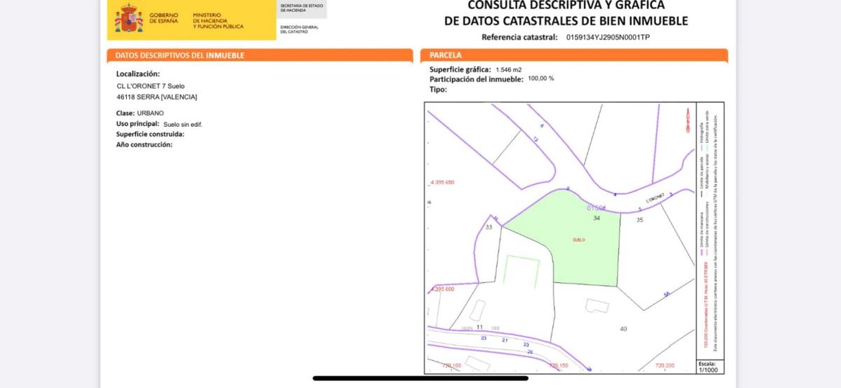 Terreno en venta en Serra, Valencia photo 1