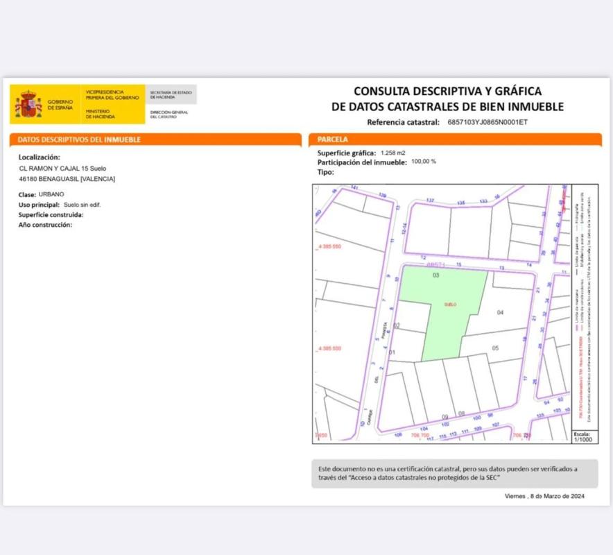 Участок земли на продажу в Бенагустиль, Валенсия photo 1