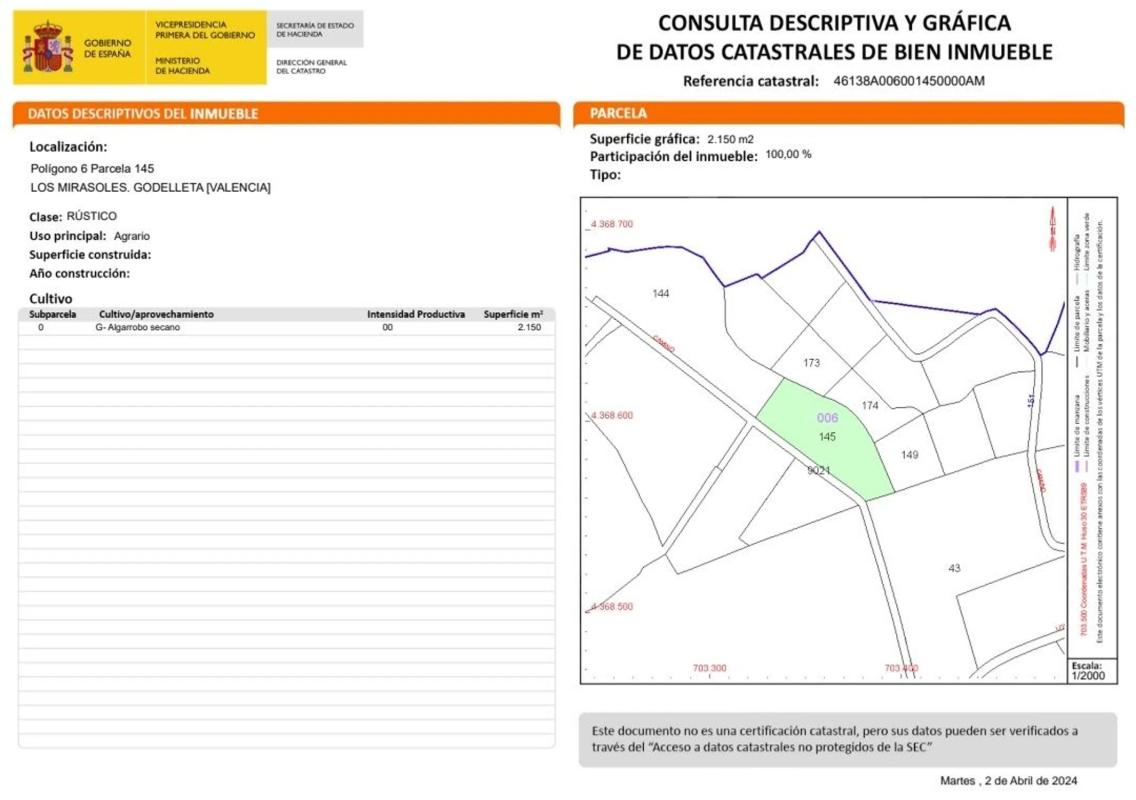Terreno en venta en Godelleta, Valencia photo 1