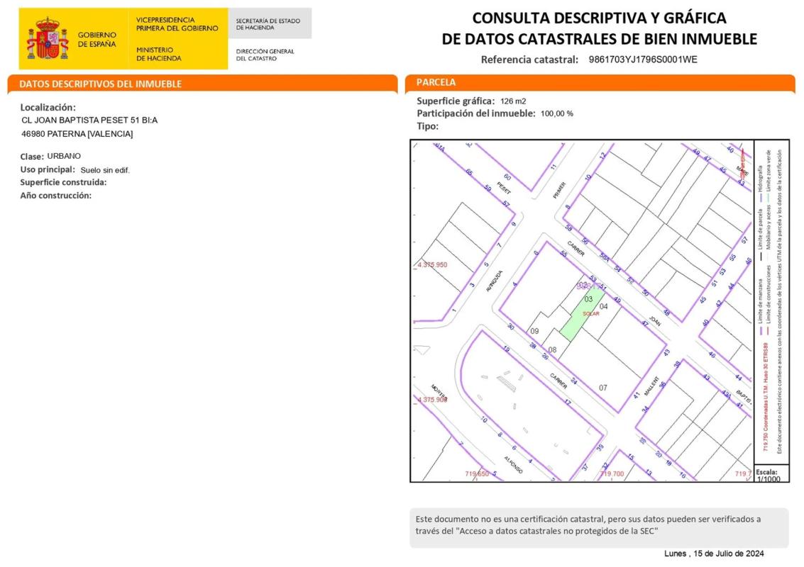 Terreno en venta en Paterna, Valencia photo 1