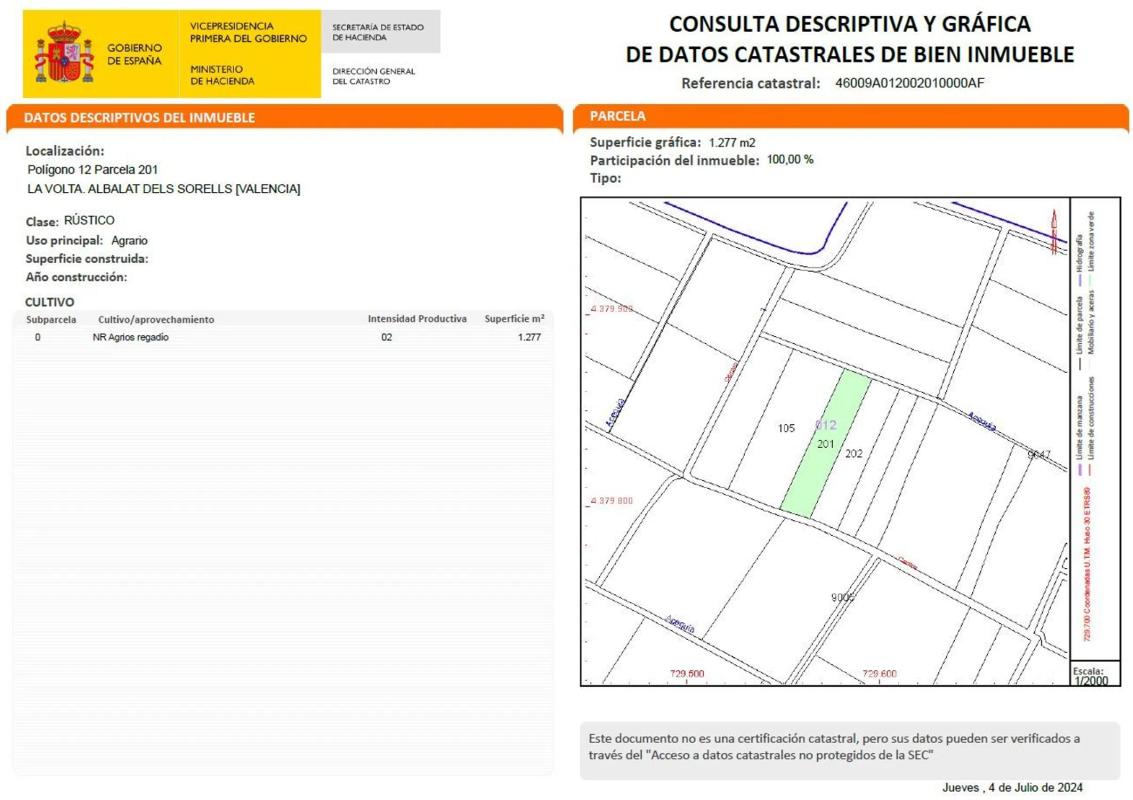 Terreno en venta en Albalat Dels Sorells, Valencia photo 3