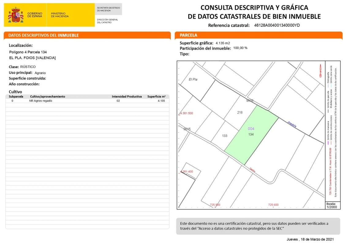 Land for sale in Foios, Valencia photo 1