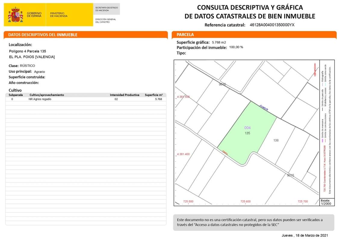 Land for sale in Foios, Valencia photo 2