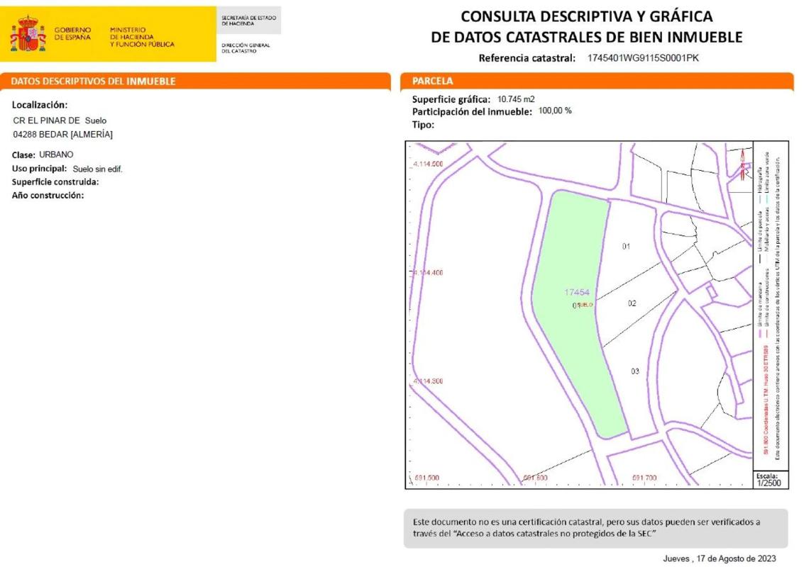 Terreno en venta en Bédar, Almería photo 1