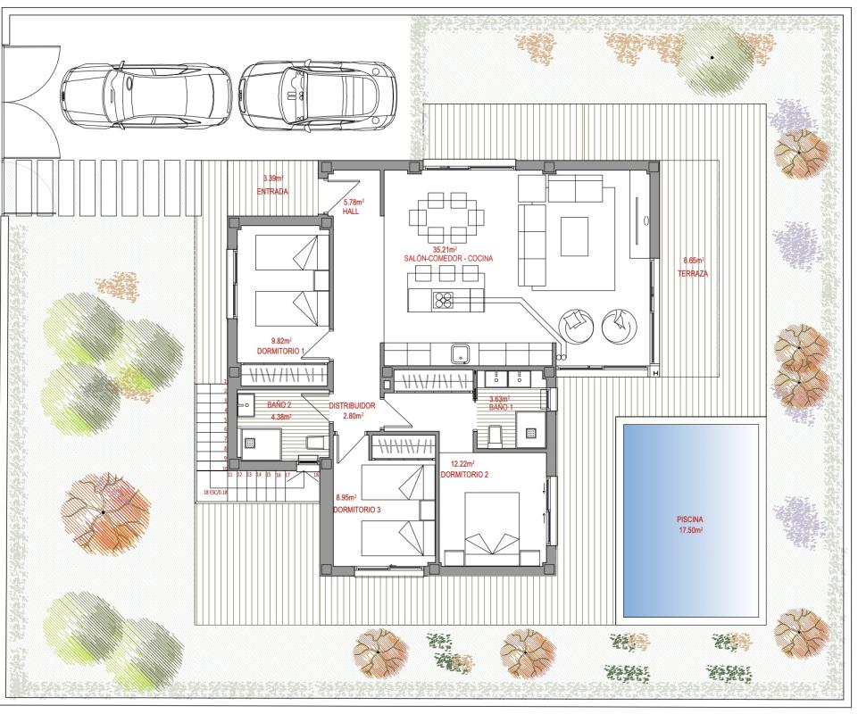 Obra nueva Villa Sky en Polop (Revista) plan 1