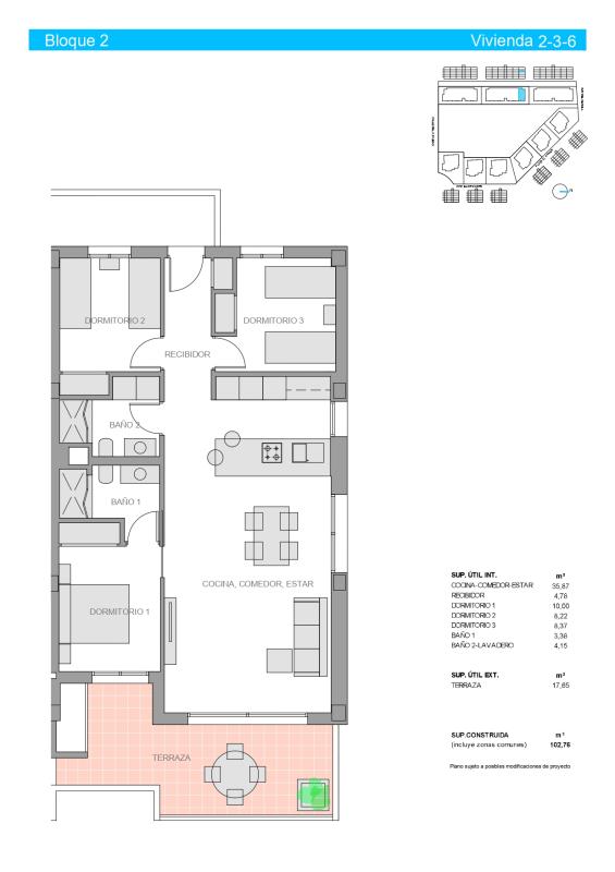 New construction VISTA AZUL XXXVII SPA &amp; NATURE EL RASO in Guardamar del Segura plan 3