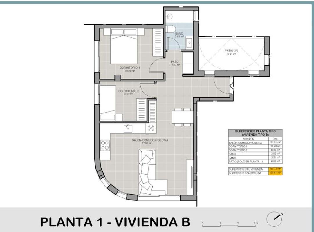 Sale of apartment in The Acequión - The Shipwrecked, Torrevieja
plan 6