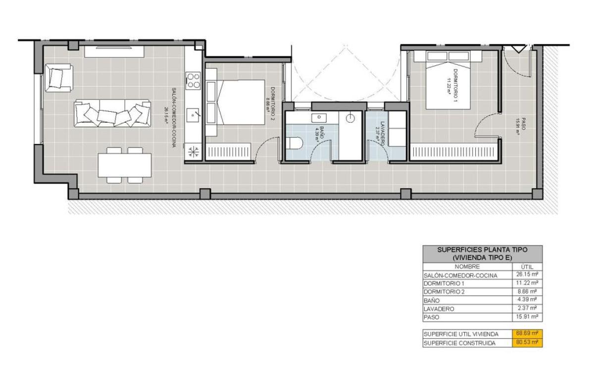 Venta de piso en El Acequión - Los Náufragos, Torrevieja
plan 6