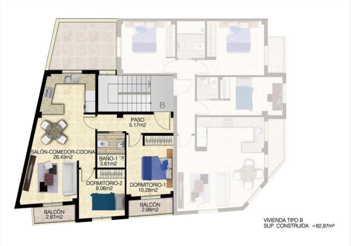 Obra nueva Edificio San Isidro 19 en Jacarilla (Revista) plan 1