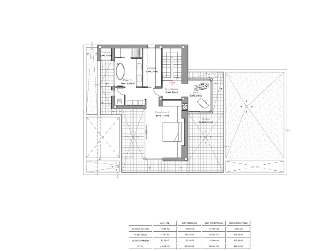 Obra nueva Limonero Green Suites Mimosa villa en Orihuela (Revista) plan 4