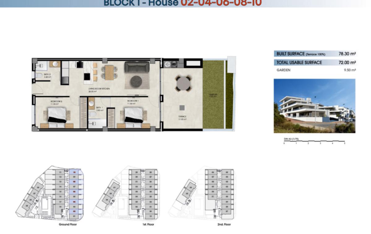 New construction El Pinet Beach II in The Marina plan 1