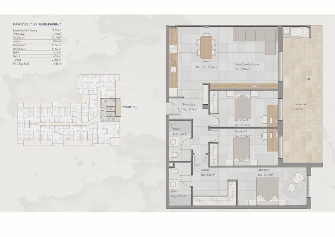 Obra nueva Sol y Vida F2 en Torre-Pacheco (Revista) plan 1
