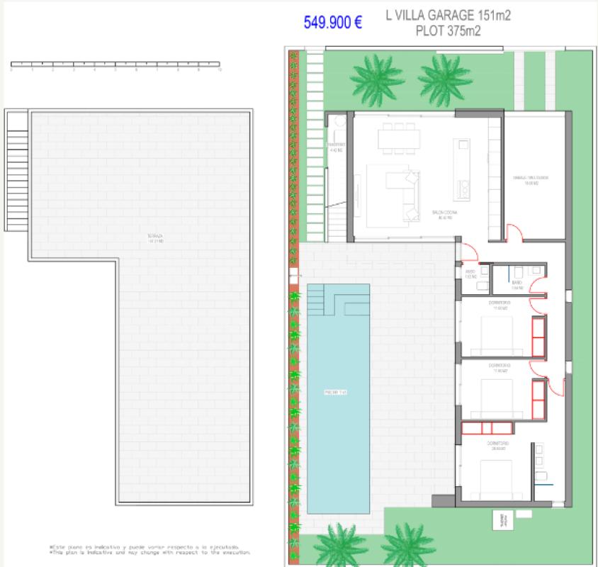 Obra nueva Villas Alejandra XI El Recuerdo en Los Alcázares (Revista) plan 3