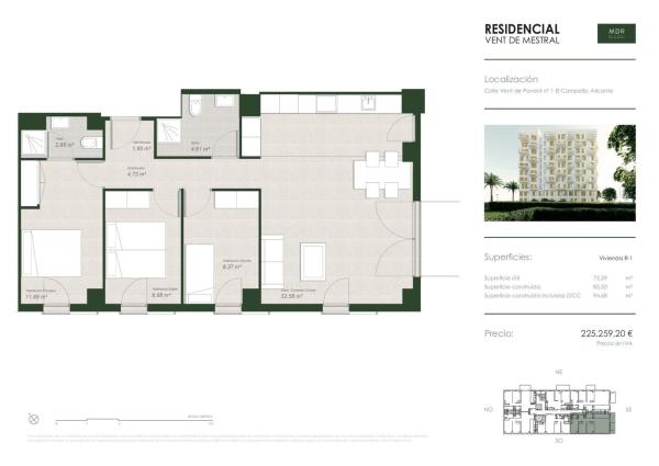Sale of flat in Calle Vent de Ponent, 1, El Campello
 photo