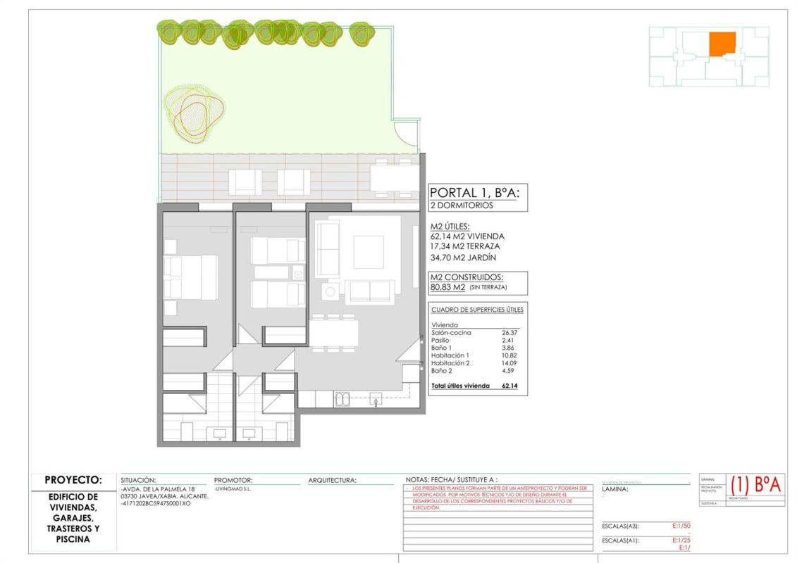 Venta de piso en Avenida de Palmela &amp; Carrer del Tenista David Ferrer s/n, Jávea/Xàbia
 photo 2