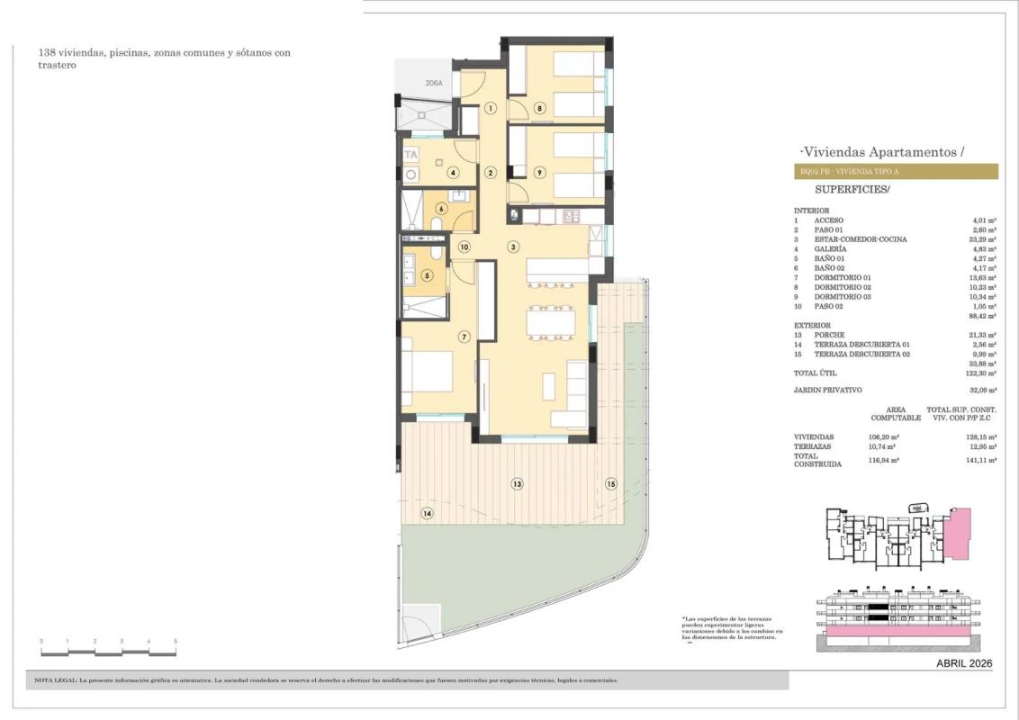 Obra nueva Benidorm Hills en Finestrat (Revista) plan 1