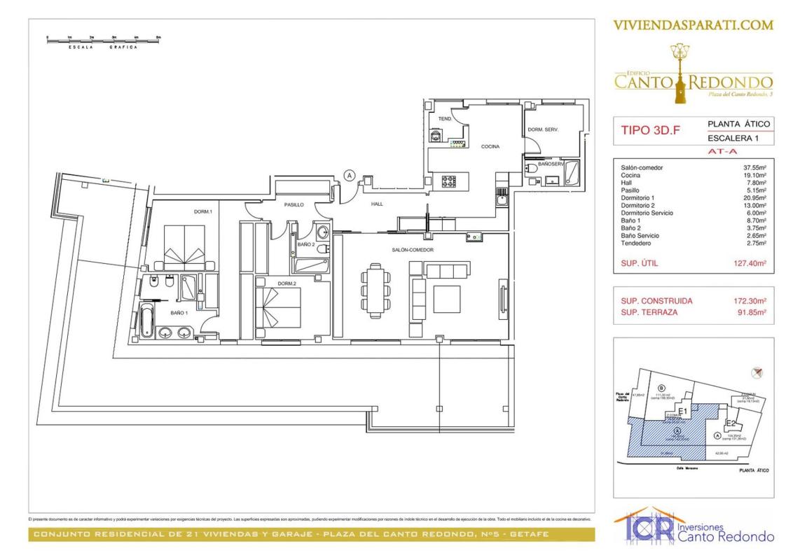 Penthouse sale in  Ático en Canto redondo, 5, Getafe Centro, Getafe, Getafe photo 2