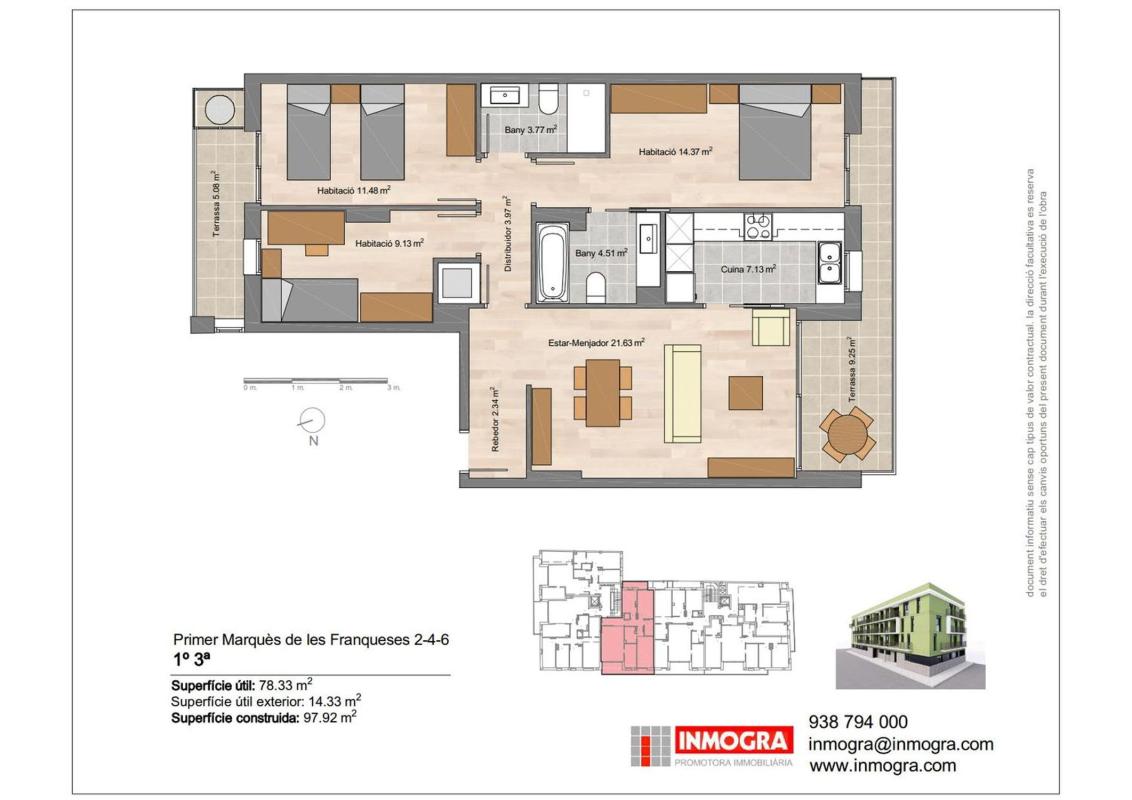 Venta de piso en Piso en Calle Primer Marques Franqueses, 2, L'Hostal - Lledoner, Granollers, Granollers
 photo 3