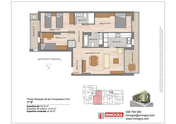 Venta de piso en Piso en Calle Primer Marques Franqueses, 2, L'Hostal - Lledoner, Granollers, Granollers
thumbnail 2