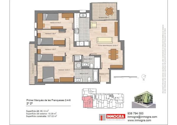 Venta de piso en Piso en Calle Primer Marques Franqueses, 2, L'Hostal - Lledoner, Granollers, Granollers
 photo 2