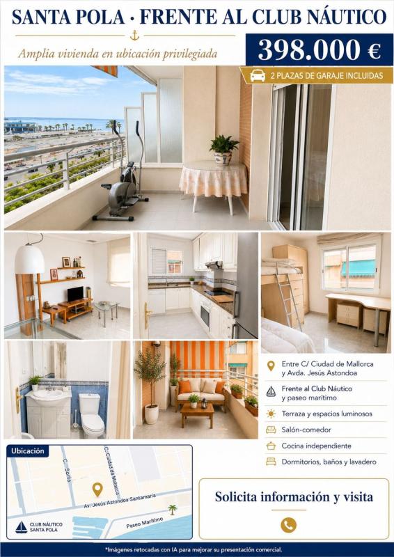 Venta de piso en Piso en Avenida Jesús Astondoa Santamaría, 2, Puerto, Santa Pola, Santa Pola
photo 1