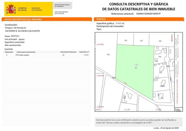 Terreno en Camino de la Ermita de San Pedro, Valverde, Elche / Elx thumbnail 1