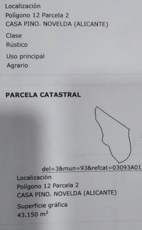 Terreno en Casa Pino, 12 Polgonoparcela, Novelda thumbnail 2