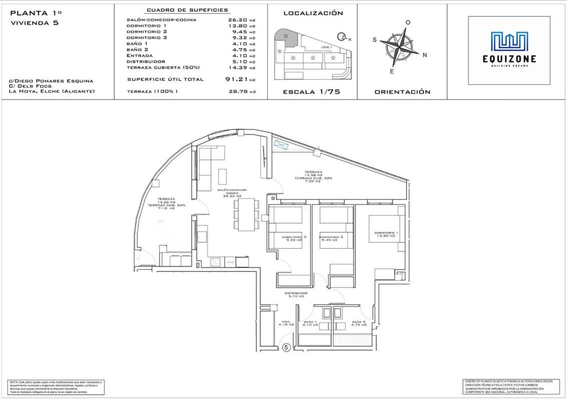 Продажа квартиры на Piso en Calle Diego Pomares, 23, La Hoya-Daimes-El Derramador, Elche / Elx, Эльче / Эльх
 photo 4